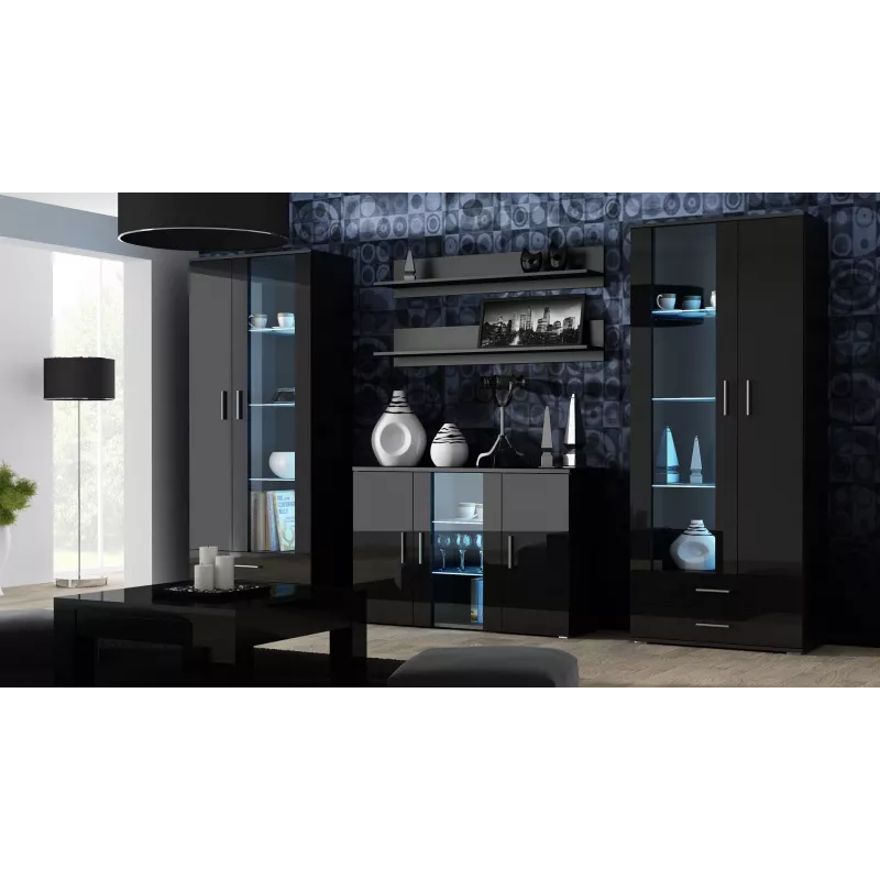 Aparador Cama SOHO S7 120 cm Preto Brilhante