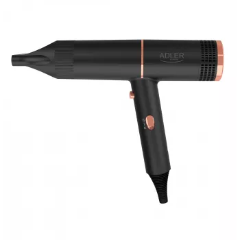 Secador de cabelo Adler AD 2278 — 1400 W, 2 níveis de calor, função iões, cabo dobrável, preto