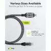 Wentronic goobay - Cabo de rede - 24 Pin USB-C (M) para RJ-45 (M) - 1,0 m - 6 mm - FTP - CAT 6 - USB 3.1 - cabo entrançado - preto, prateado (70696)