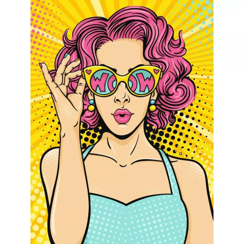 Conjunto de pintura Ravensburger CreArt ART Collection Canvas Edition — Lady in Pink (PopArt)