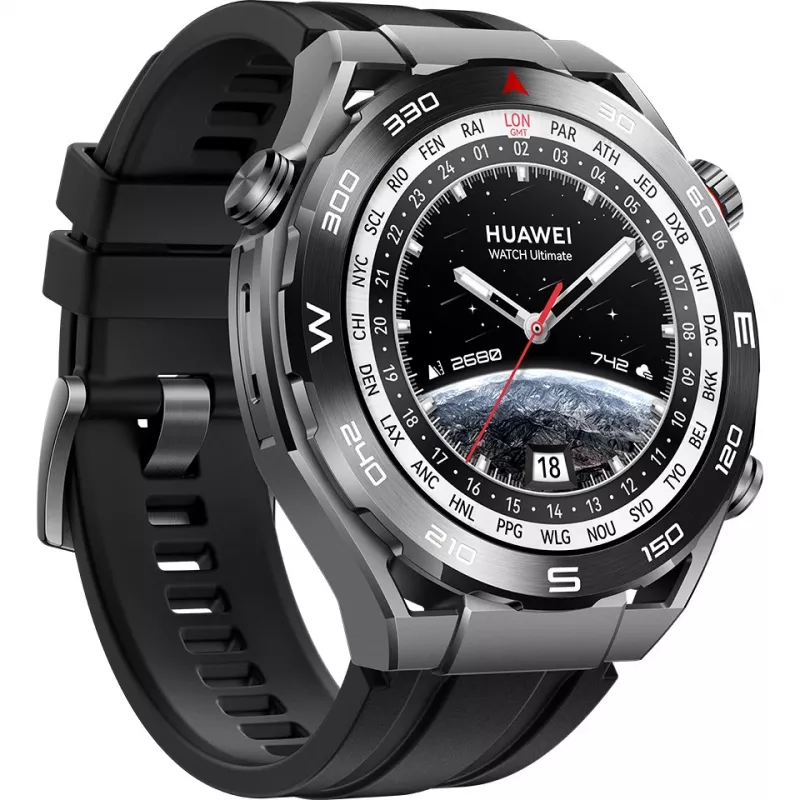 Huawei Watch Ultimate – Smartwatch com bracelete – borracha nitrílica hidrogenada (HNBR) – perímetro do pulso: 140–210 mm – ecrã 3,8 cm (1,5