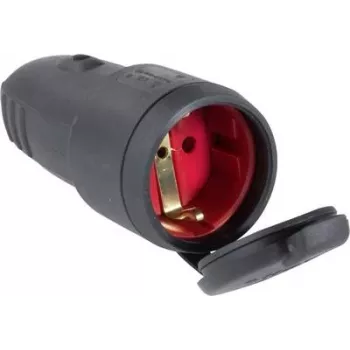 as - Schwabe 60415 ficha de acoplamento com terra 230 V preta IP44 (60415)