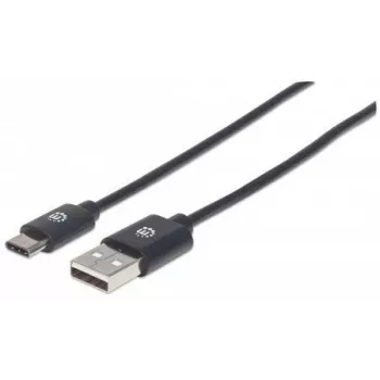 Cabo USB-C para USB-A Manhattan, 50 cm, ficha macho para ficha macho, preto, 480 Mbit/s (USB 2.0), Hi-Speed USB, garantia vitalícia, corresponde a USB2AC50CM