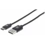 Cabo USB-C para USB-A Manhattan, 50 cm, ficha macho para ficha macho, preto, 480 Mbit/s (USB 2.0), Hi-Speed USB, garantia vitalícia, corresponde a USB2AC50CM