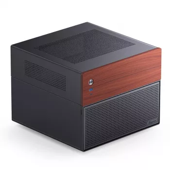 Caixa Microtower Jonsbo N4 preta Aço robusto Caixa de PC compacta