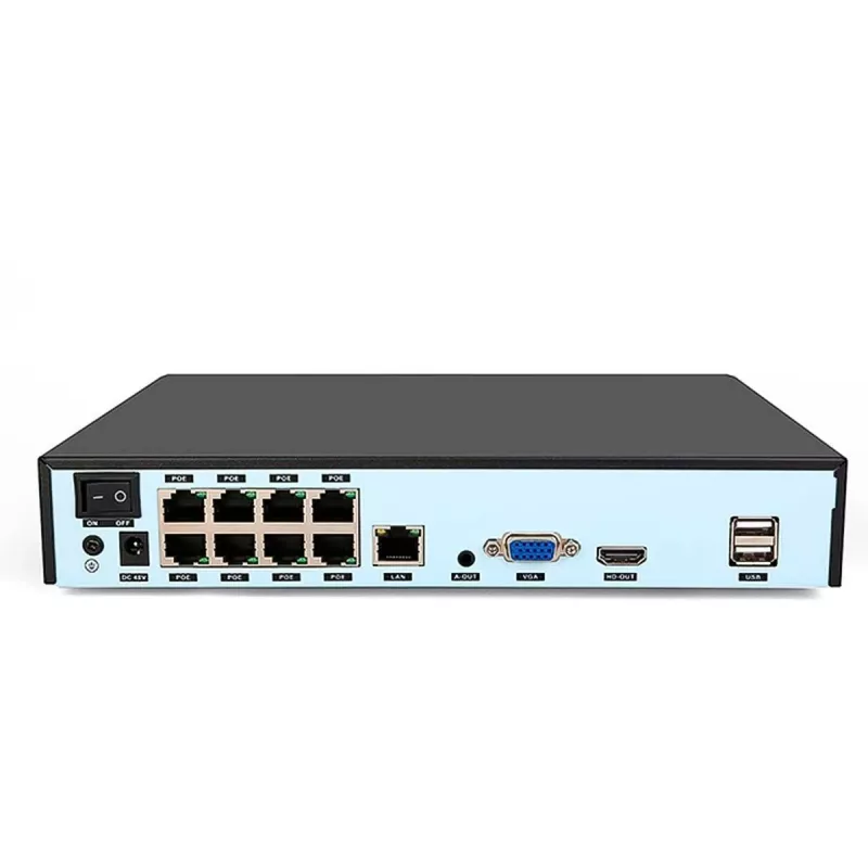Gravador de vídeo em rede FOSCAM FN9108HE 8 canais 5MP POE NVR preto