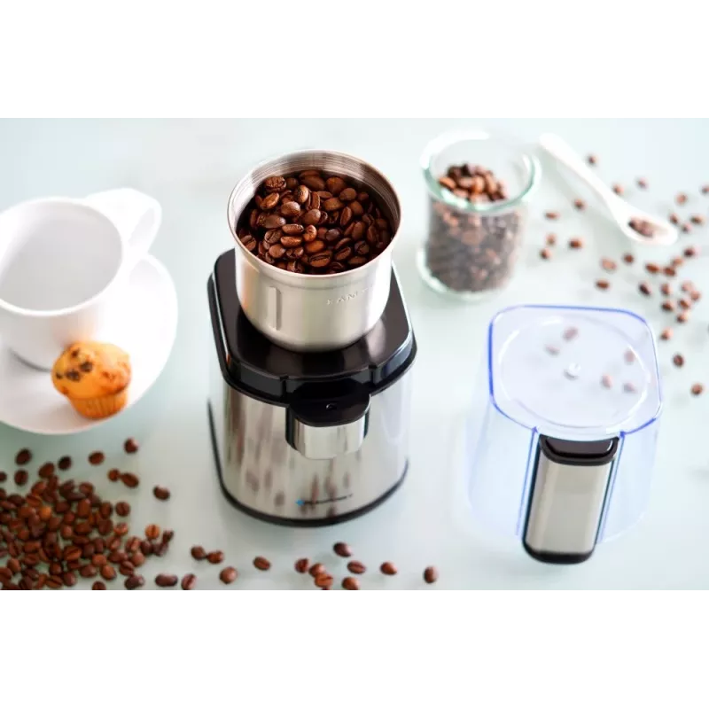 Moinho de lâminas BLAUPUNKT FCG701 — 200 W, capacidade de 85 g de café em grão, lâminas de aço inoxidável, prateado