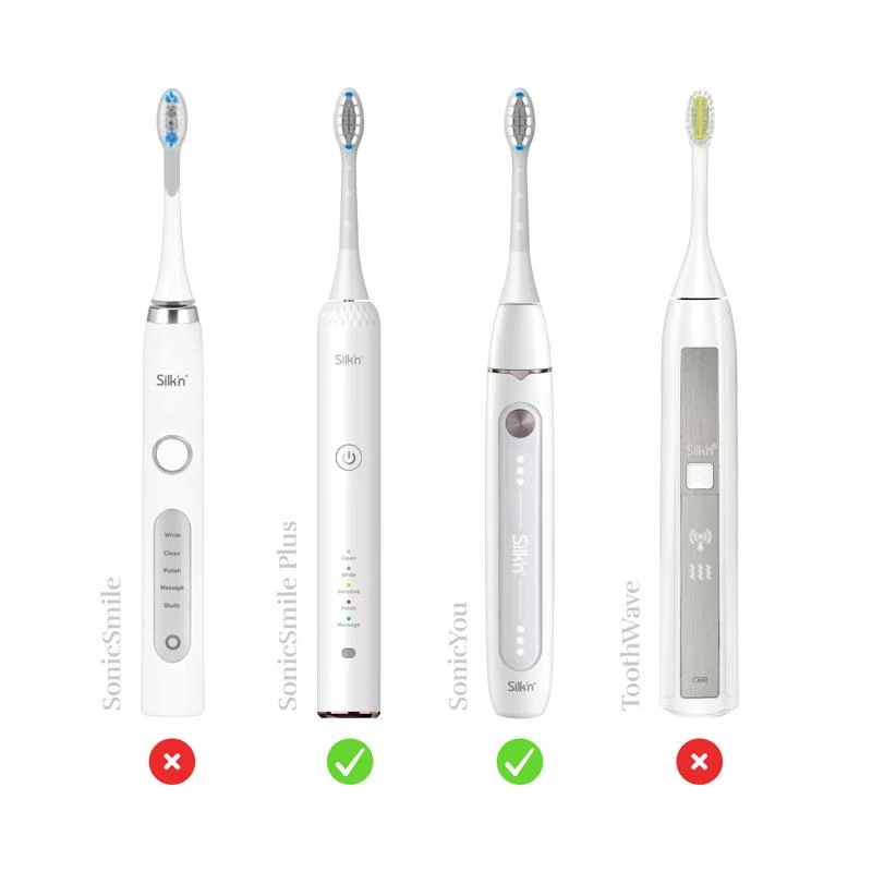 Cabeças de escova de dentes silk'n SYR4PEUZS001 — 4 cabeças de substituição, preto, dureza média das cerdas