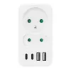 Power Splitter MACLEAN MCE249 F/W – 2 tomadas de rede (16A + 6A) e 4x USB (2x A, 2x C PD 20W)