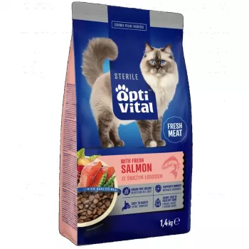 OptiVital Sterile Alimento completo para gatos esterilizados com salmão 1,4 kg