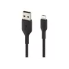 Cabo entrançado USB-Lightning 15 cm preto