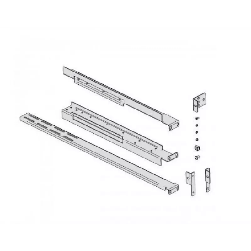 Conjunto de montagem em rack EVER para UPS, modelo W/OP-ZA00-0002/00, distância ajustável entre calhas 800–1200 mm, prateado
