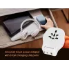 Adaptador de viagem de parede GEMBIRD TPA-1A2C20-02-W 20W — 1xUSB-A + 2xUSB-C, ficha tipo G, 100–250 V, branco