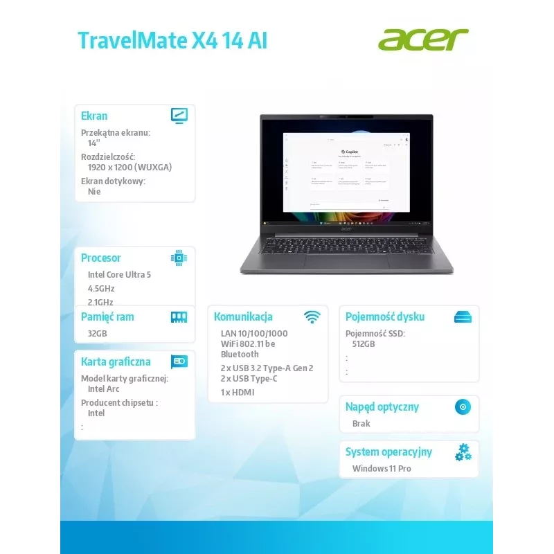 Portátil Acer TravelMate P4 TMX414-51-TCO 14