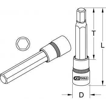 Conjunto de chaves de caixa KS Tools 911.1325 encaixe de 1/2 polegada métrico 2,2 cm de diâmetro