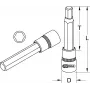 Conjunto de chaves de caixa KS Tools 911.1325 encaixe de 1/2 polegada métrico 2,2 cm de diâmetro