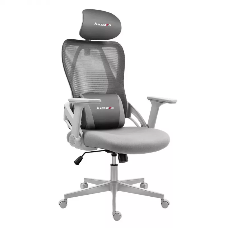 Cadeira gaming huzaro Combat 2.7 — cadeirão gaming ergonómico em tecido, cinzento, encosto em mesh, altura ajustável, mecanismo de inclinação, 120 kg máx.