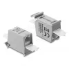 Acoplador de rede RJ45 DELOCK Cat.6A fêmea para fêmea para montagem em calha DIN, cinzento