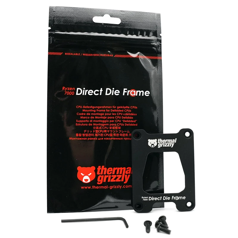 Thermal Grizzly Ryzen 7000 Direct Die Frame | Thermal Grizzly | Ryzen 7000 Direct Die Frame | preto | N/A