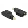 Adaptador Delock Mini DisplayPort 1.2 macho > conector fêmea DisplayPort 4K 90° angular - adaptador DisplayPort - Mini DisplayPort (M) angular para DisplayPort (F) angular - preto (65626)