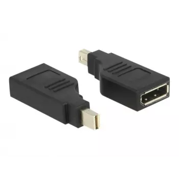Adaptador Delock Mini DisplayPort 1.2 macho > conector fêmea DisplayPort 4K 90° angular - adaptador DisplayPort - Mini DisplayPort (M) angular para DisplayPort (F) angular - preto (65626)