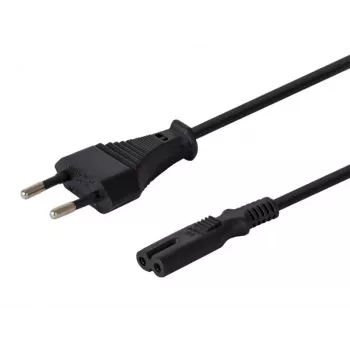 Cabo de alimentação SAVIO CL-97 — 1,2 m, ficha tipo E para IEC C7, preto