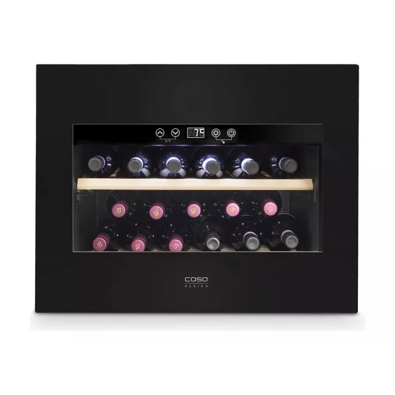 Garrafa de vinho de encastrar Caso WineDeluxe E 18 — 18 garrafas, altura 46 cm, preto, classe energética G