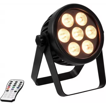 Projetor LED EUROLITE 7C-7 Silent fino 7W RGB – corpo de iluminação LED RGB de 7W