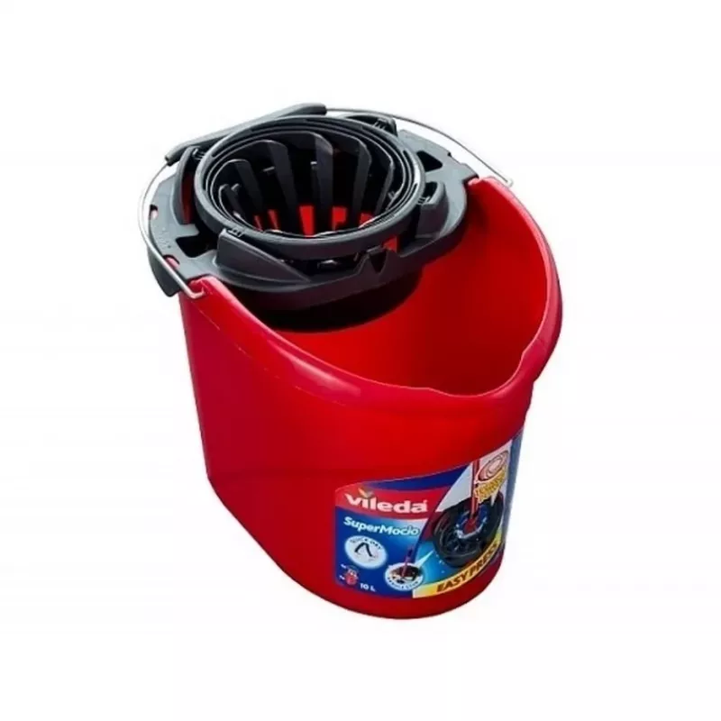 Vileda SuperMocio Torsion Power balde com espremedor, vermelho
