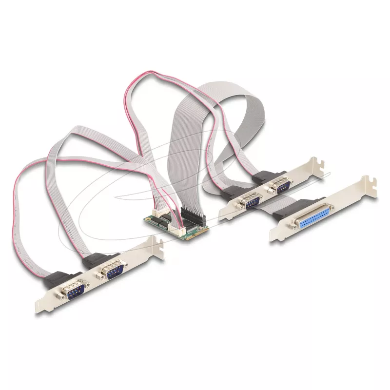 Adaptador de interface Mini-PCIe interno DELOCK 95279 — host série, saída Mini-PCIe, suporte RS-232, 460,8 Kbit/s, FIFO 256 B, 30×51×10 mm