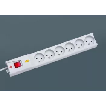 Proteção contra sobretensão lestar LX 610 1L 3,0 m cinzento — régua de tomadas lestar com 1 tomada, cabo de 3,0 m