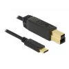 Cabo USB DeLOCK 83675 USB 3.2 Gen 2 1 m USB C USB B preto