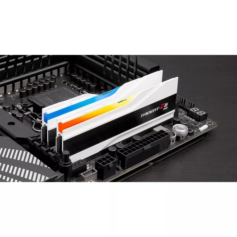 DIMM 32 GB DDR5-7200 (2x 16 GB) kit duplo, memória RAM branca, F5-7200J3445G16GX2-TZ5RW, Ripjaws M5 RGB, INTEL XMP