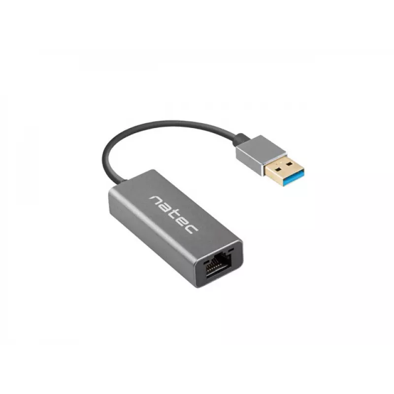 Natec Cricket NNC-1924 adaptador Ethernet de USB 3.0 Tipo A para RJ45, 1000 Mbit/s, cabo de 15 cm, preto