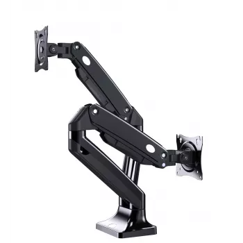 Suporte para monitor GEMBIRD MA-DA2-03 para ecrãs até 35 polegadas, fixação de mesa, VESA 75x75–100x100, 20 kg, preto, ecrã duplo