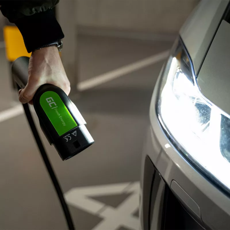 Cabo de carregamento para veículos elétricos Green Cell EV13 preto Type 2 5 m