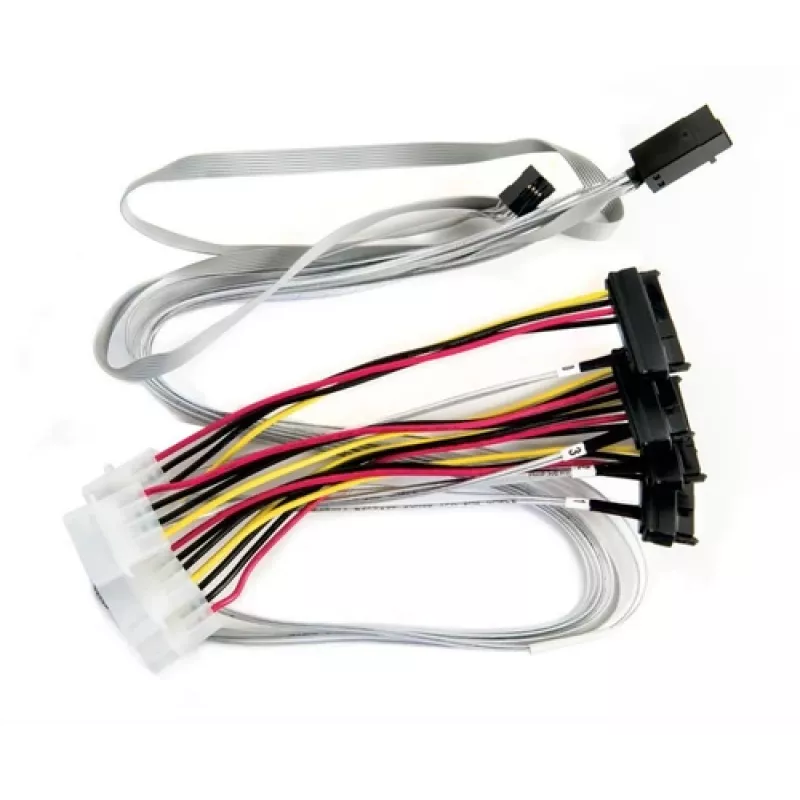 Microsemi Adaptec - cabo SAS interno - com sidebands - SAS 6Gbit/s - 4-Lane - 4x Mini SAS HD (SFF-8643) (M) até alimentação interna, 4 pinos, in