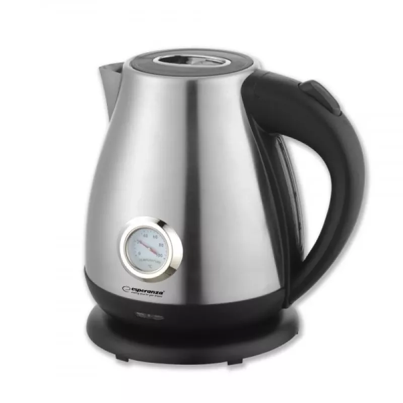 Chaleira ESPERANZA EKK029 — 1,7 L, 2200 W, aço inoxidável e plástico preto