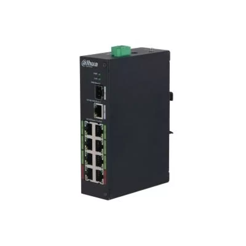 Switch DAHUA DH-LR2110-8ET-120 L2 8x Fast Ethernet (10/100) PoE, 48–57V, 8,8 Gbit/s, MAC 8000, preto