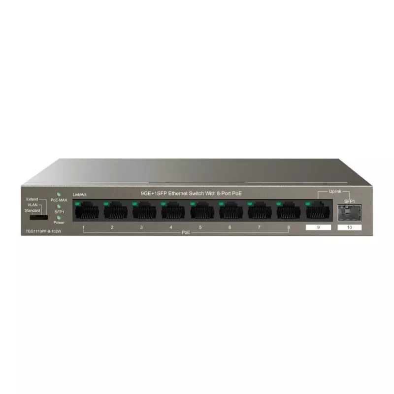 Switch não gerido Tenda TEG1110PF-8-120W Gigabit Ethernet PoE 9 portas