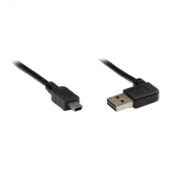 Cabo de ligação GoodConnections USB 2.0 EASY ficha A para ficha Mini-B, angular, preto, 2 m