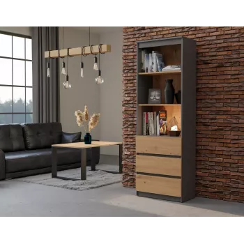 Estante de escritório Top e shop RS-60 ANT/ART KPL — 3 prateleiras, aglomerado, 600×350×1800 mm