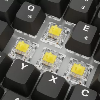 Teclado gaming mecânico Sharkoon Skiller SGK50S3 PBT preto amarelo RGB