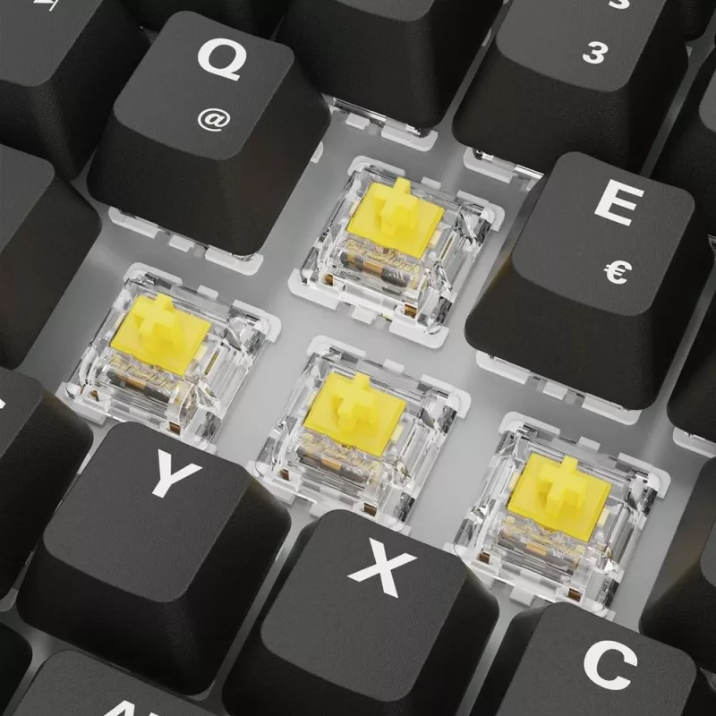 Teclado gaming mecânico Sharkoon Skiller SGK50S3 PBT preto amarelo RGB