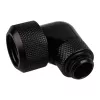 Alphacool Eiszapfen 16mm encaixe roscado para tubo rígido 90° rotativo G1/4 – encaixe angular para sistema de refrigeração líquida – preto profundo