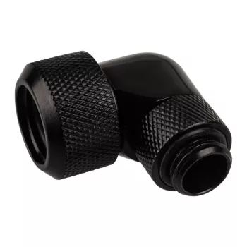 Alphacool Eiszapfen 16mm encaixe roscado para tubo rígido 90° rotativo G1/4 – encaixe angular para sistema de refrigeração líquida – preto profundo