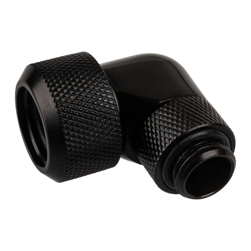 Alphacool Eiszapfen 16mm encaixe roscado para tubo rígido 90° rotativo G1/4 – encaixe angular para sistema de refrigeração líquida – preto profundo