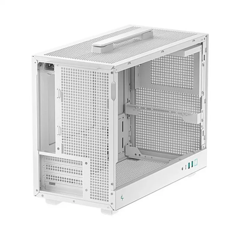 Caixa de computador DeepCool CH160 PLUS WH Small Form Factor branca, microATX, vidro temperado, USB-C