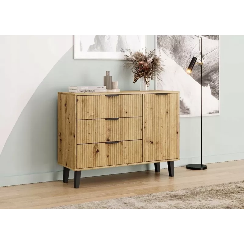 Cómoda SCANDI 1D3S fina carvalho ARTISAN