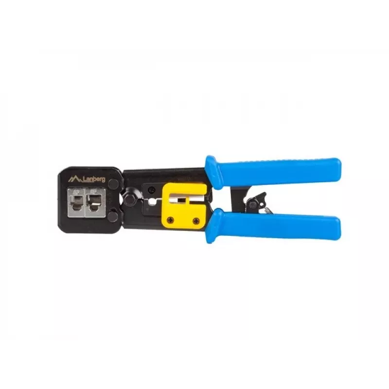 Lanberg NT-0204 alicate de crimpagem para conectores passantes RJ45, RJ12, RJ11, preto/azul